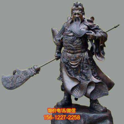 古銅關(guān)公銅雕雕塑，精美絕倫
