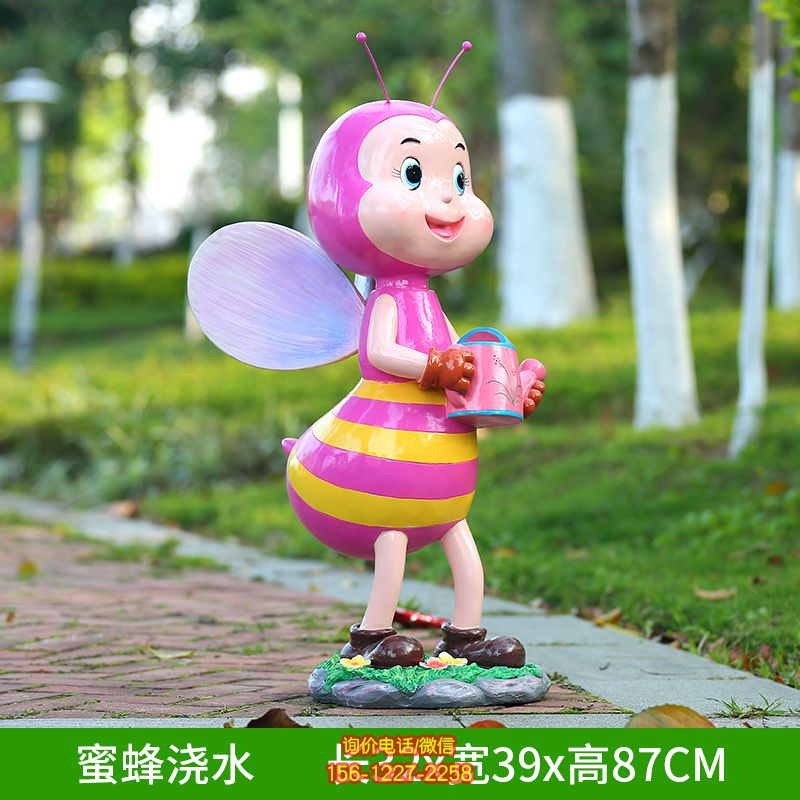 別墅庭院學校蜜蜂澆水玻璃鋼蜜蜂雕塑 別墅庭院學校蜜蜂澆水玻璃鋼蜜蜂雕塑