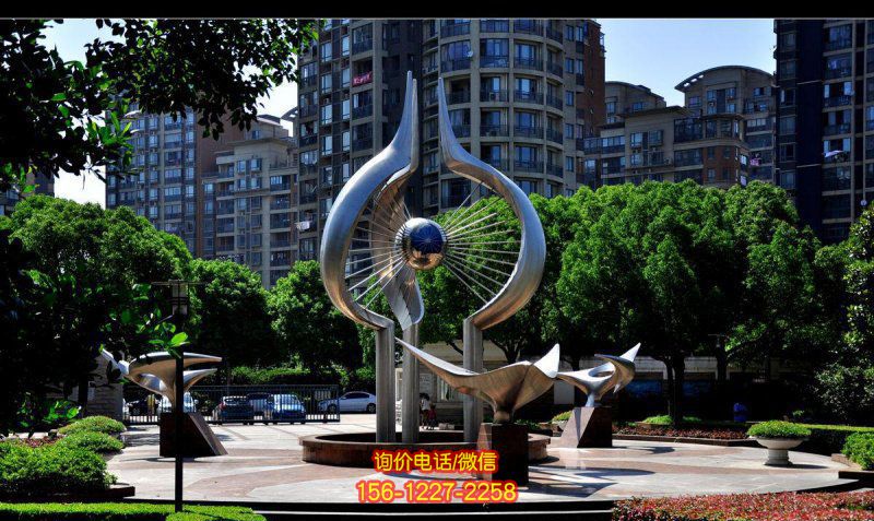 城市花園廣場創(chuàng)意不銹鋼鏡面抽象鴿子雕塑 城市花園廣場創(chuàng)意不銹鋼鏡面抽象鴿子雕塑