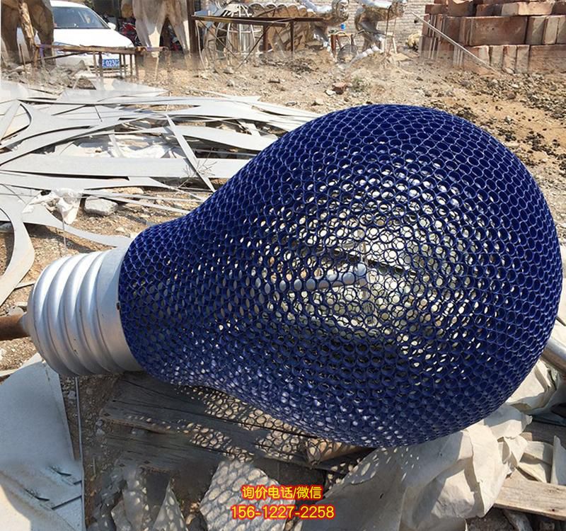廣場(chǎng)不銹鋼噴漆鏤空燈泡雕塑 廣場(chǎng)不銹鋼噴漆鏤空燈泡雕塑